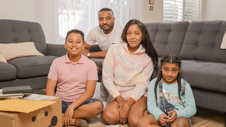 Family enjoying a comfortable home together